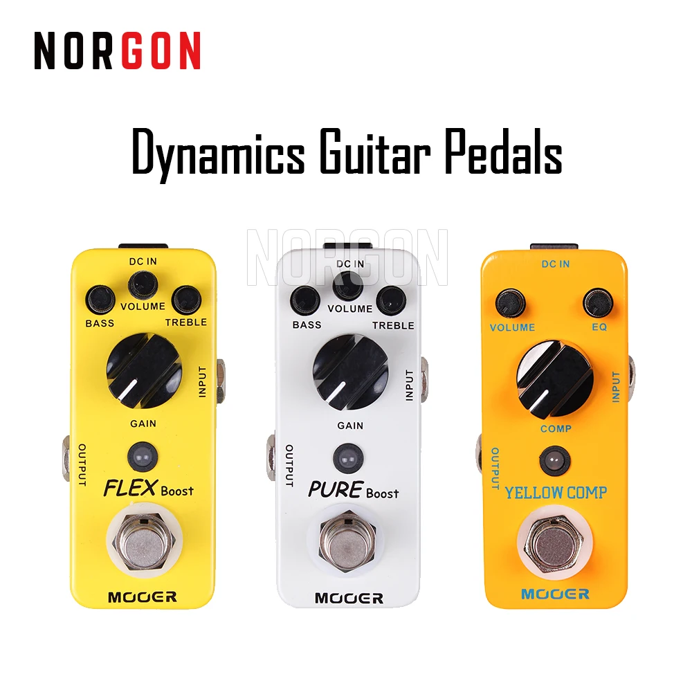 Mooer Dynamics педаль для гитарных эффектов желтый Comp/Pure Boost/Flex Boost Micro Series компрессор