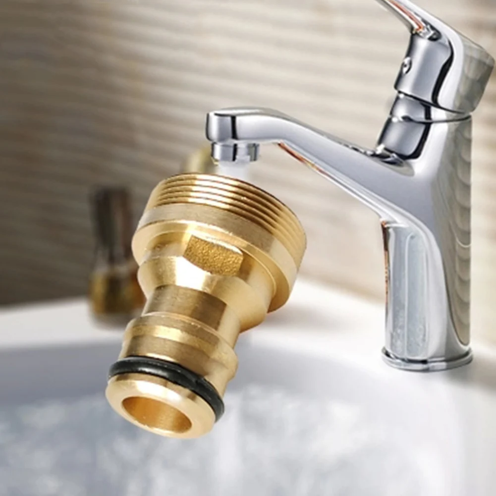 

ZDYS Brass Hose Tap Connector, Copper Water Washing Machine Thread Tap Faucet Adapter