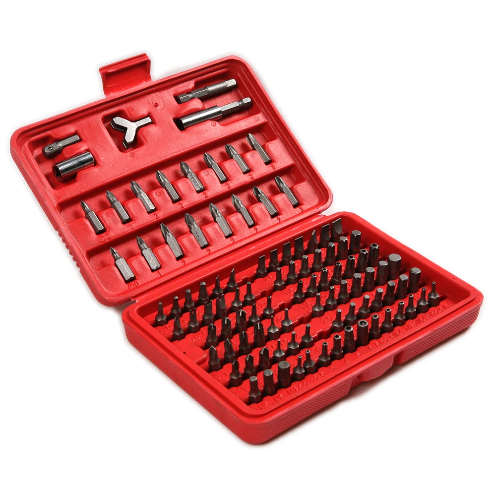 

100Pcs Security Screwdriver Bit Set Torx Tamper Screws Hex Key Slotted Tri-Wing Phillips Magnetic Screwdriver Holder Repair Tool