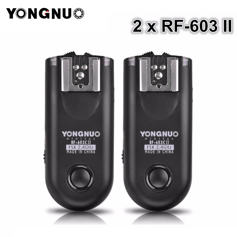 YONGNUO 2pcs RF 603 II Flash Trigger Transceiver Set спуск затвора для Canon Nikon Pentax DSLR Camera C1 C3 N1 N3|for canon|flash