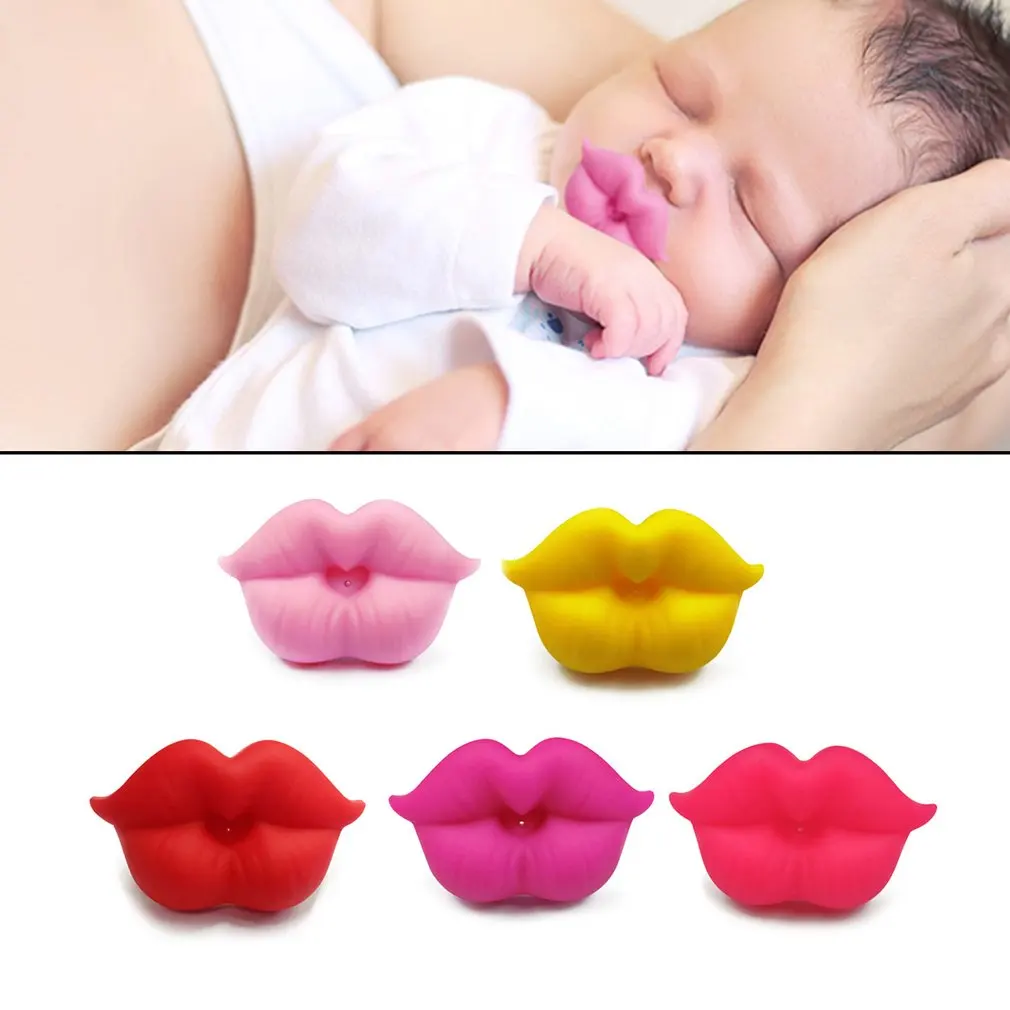 Dummy Smoother Baby Funny Pacifier Toddler Silicone Nipple Lip Kiss Pacifier