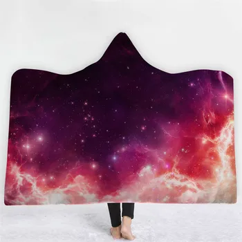 

SOFTBATFY Bright Galaxy Hooded Blanket Fleece Throw Blanket Dropshipping