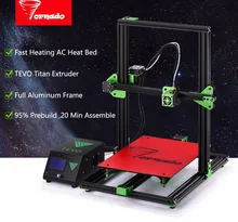 2017 Más Reciente Upgrate TEVO Tornado 3D Impresora Impresora 3D de Impresión Grande Montado marco completo del metal 3D impresora Extrusora de Titán