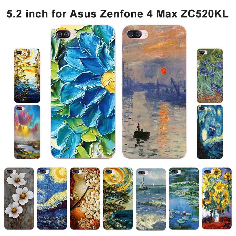 Силиконовый чехол для Asus Zenfone 4 Max ZC520KL мягкий ТПУ чехол-накладка с масляной