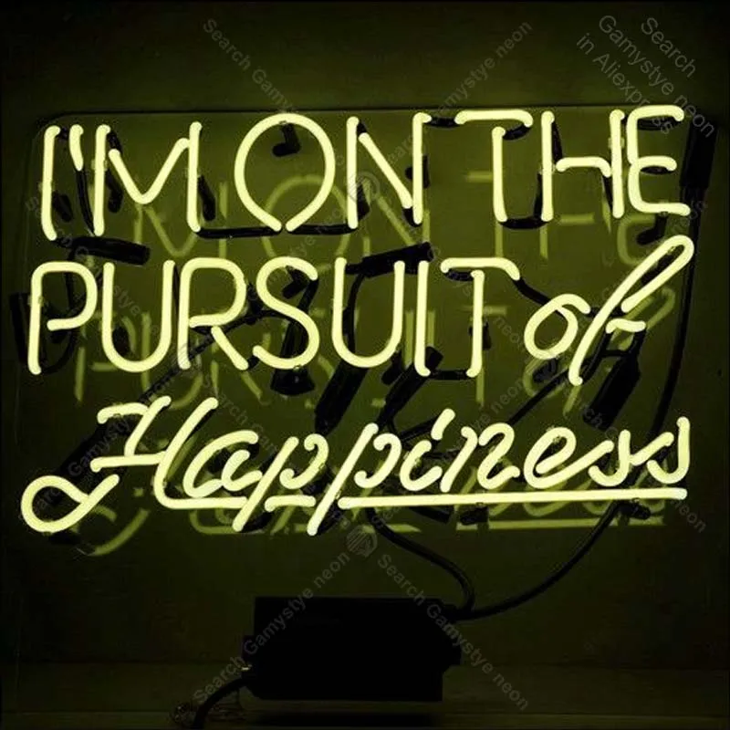 ##BUY Neon Sign for I am on Pursuit of Happiness Neon Bulbs sign handcraft Real Glass Tubes Home signboard vintage neon light sign