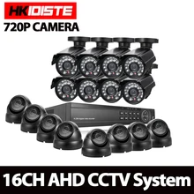 Full HD 16 канальный 1080p AHD DVR комплект 16 шт видео наблюдение безопасность наружная внутренняя 720P камера 1.0мп камера 16ch CCTV система