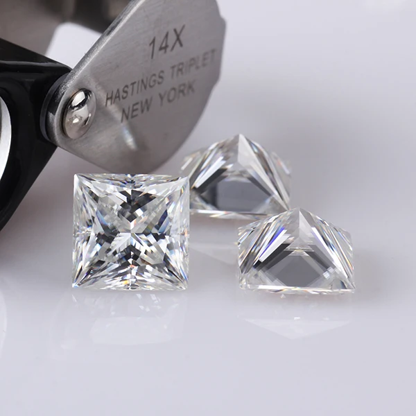 

Clear white 3*3mm princess cut EF color VVS moissanites loose stone for lady engagement price rings jewelry making
