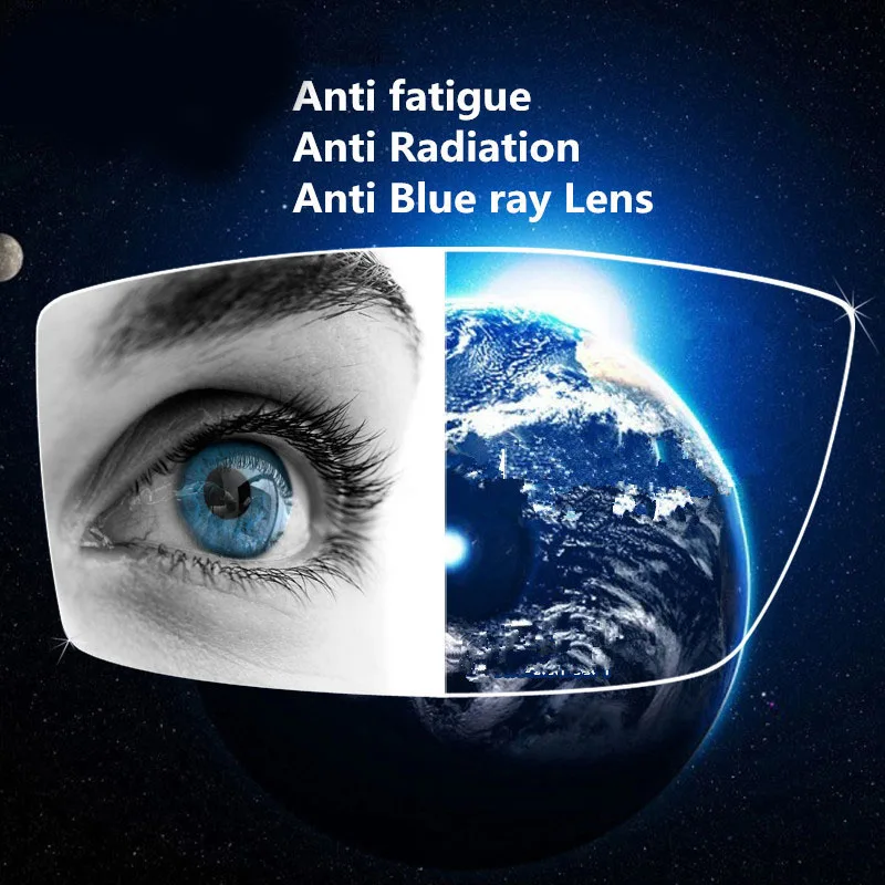 

1.56 1.61 1.67 1.74 Index UV400 Anti Blue Ray Anti Radiation Resin Lenses Green Coating Anti Radiation Of Computer Mobile Phone