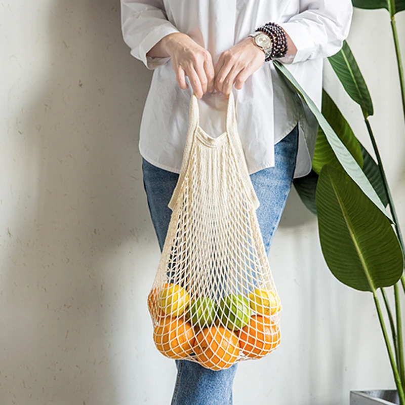 New Mesh String Shopping Bag Fashion Net Bag Reusable Fruit Storage Handbag  Totes Women Shopping Mesh Bag Shopper Shoulder Bags