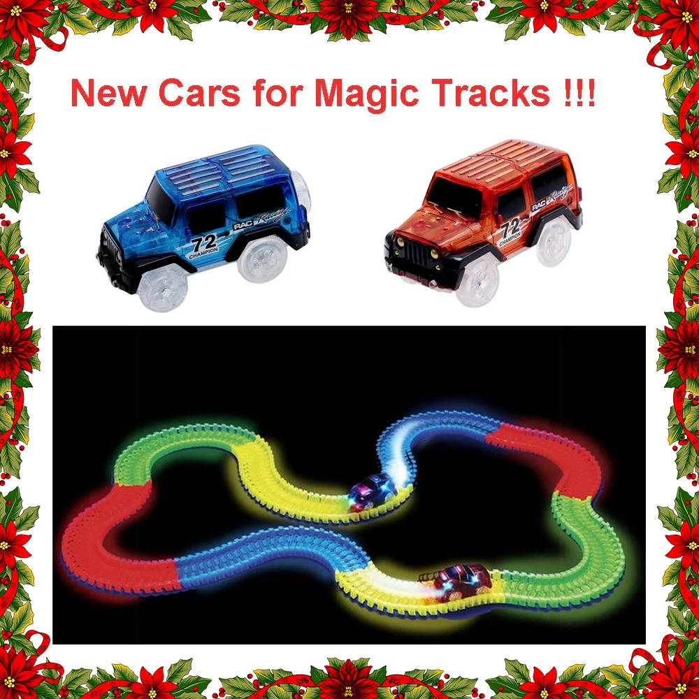 LED Light up Cars for Tracks Electronics Car Toys With Flashing Lights Fancy DIY Toy Cars