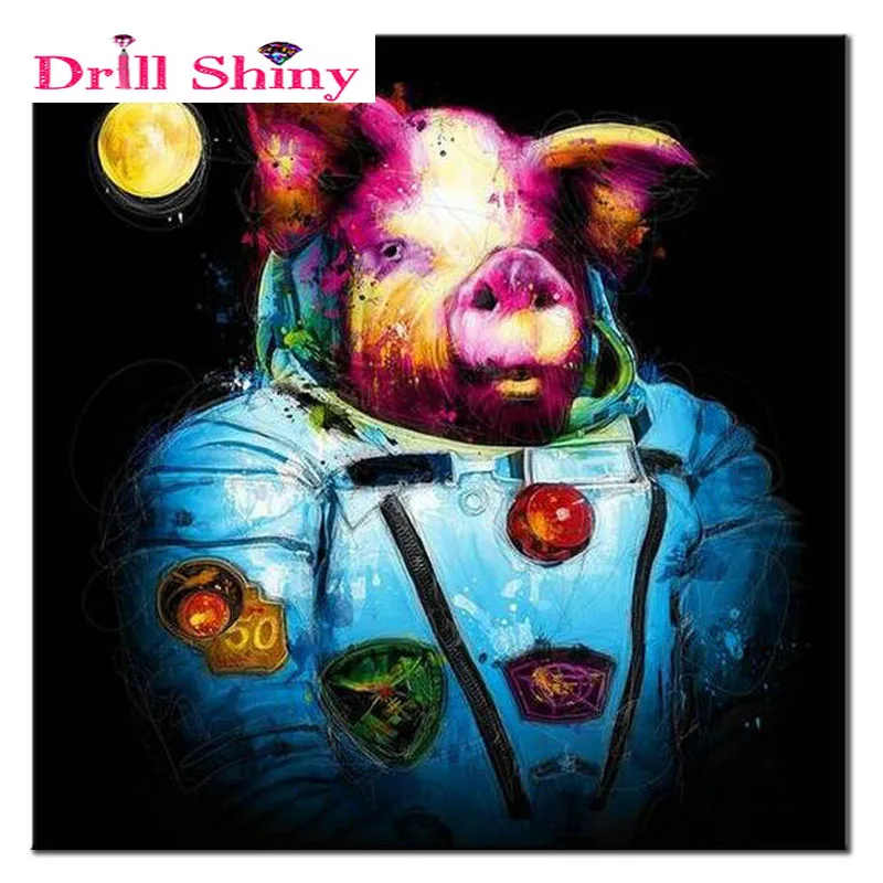 

5D DIY Diamond Painting Cross Stitch colour pig diamond Embroidery pattern full square diamond paste painting Home Decor