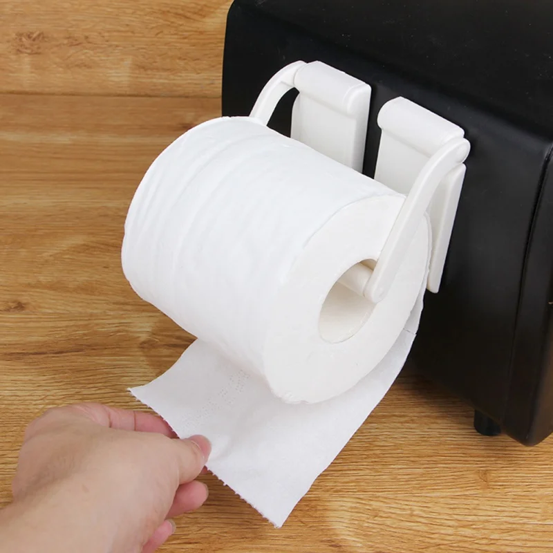 

Adjustable White Paper Roll Rack Stand Toilet Paper Stand Magnet Towel Rack for Home Kitchen Refrigerator Bathroom Accessories
