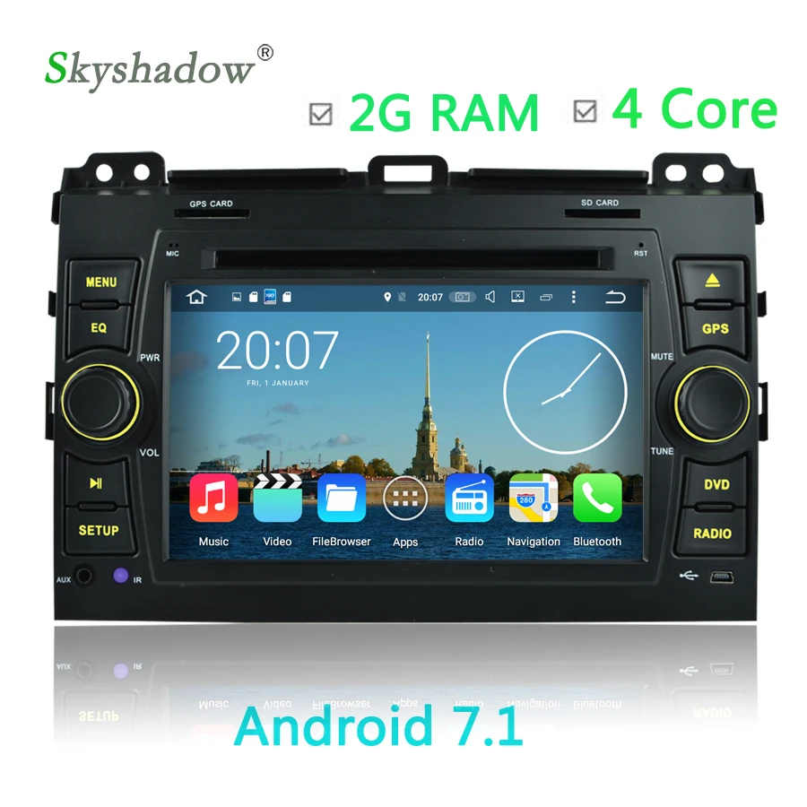 Android 7.1 dvd-плеер автомобиля GPS Navi Радио WIFI BT ТВ для Toyota Land Cruiser Prado 120 2002 2003 2004 2005 2006 2007