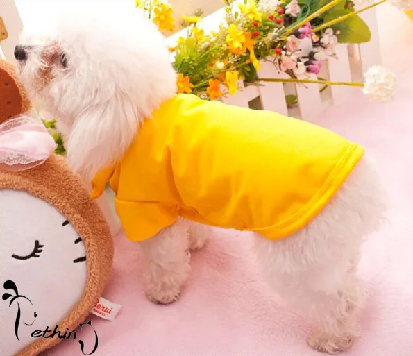 Дышащая футболка с собачкой Pet Одежда Костюмы Лето Щенок Пальто Cat куртка Повседневное милый костюмчик удобные Рубашка с рисунком «Собаки» 5 видов цветов