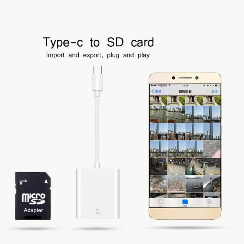 SD Card Reader USB 3,1 Тип C USB-C для SD SDXC карты адаптер для считывателей для Macbook сотовый телефон samsung huawei Xiaomi
