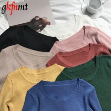 Gkfnmt Korean O Neck Knitted Sweater Female Simple Pullovers Fashion Women Sweaters Pull Jumper Top Sueter Mujer Candy Colors Gkfnmt Korean O Neck Knitted Sweater Female Simple Pullovers Fashion Women Sweaters Pull Jumper Top Sueter Mujer Candy Colors
