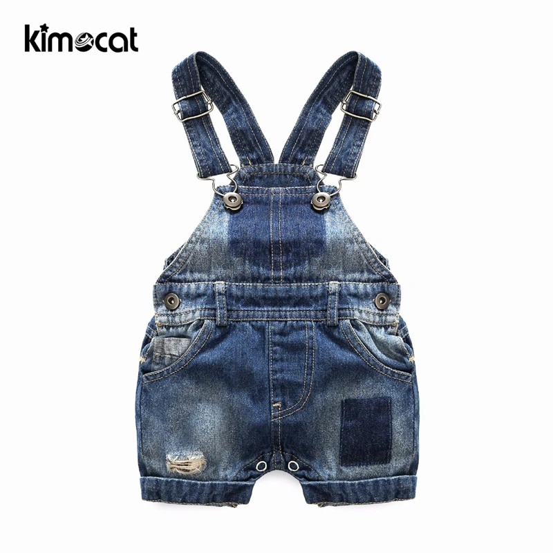 Kimocat летний комплект для мальчиков из 2 предметов футболка + комбинезоны с