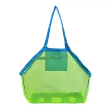 Детская складная пляжная сумка из сетки для хранения, пляжная сумка для игрушек с защитой от песка, Большая вместительная сумка-тоут, Детская сумка для плавания