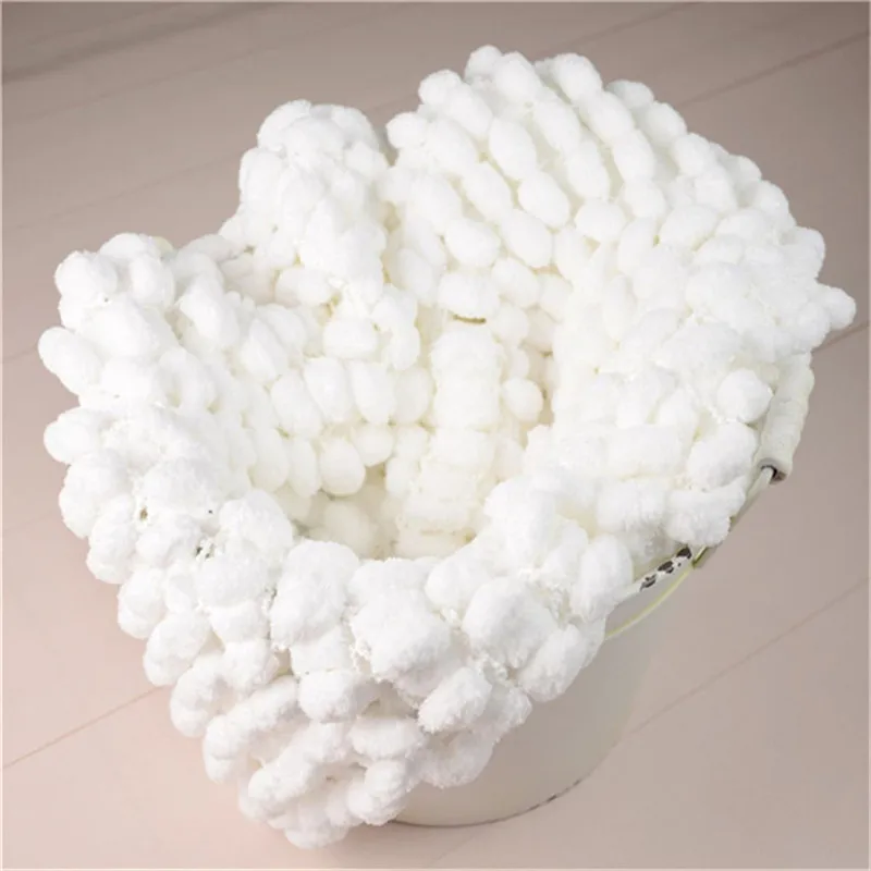 

Newborn Photography Props White Round Blanket Large Sphere Wave Ball Blanket Baby Props Crochet Knitted Pom Pom Blankets Ball