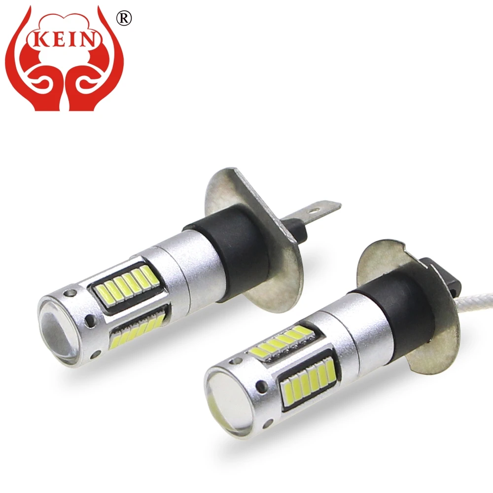 

KEIN 2PCS H1 led fog light h3 led bulbs 4014 30SMD auto DRL External daytime driving running fog h1 Lamp Vehicle 12V 6000K white