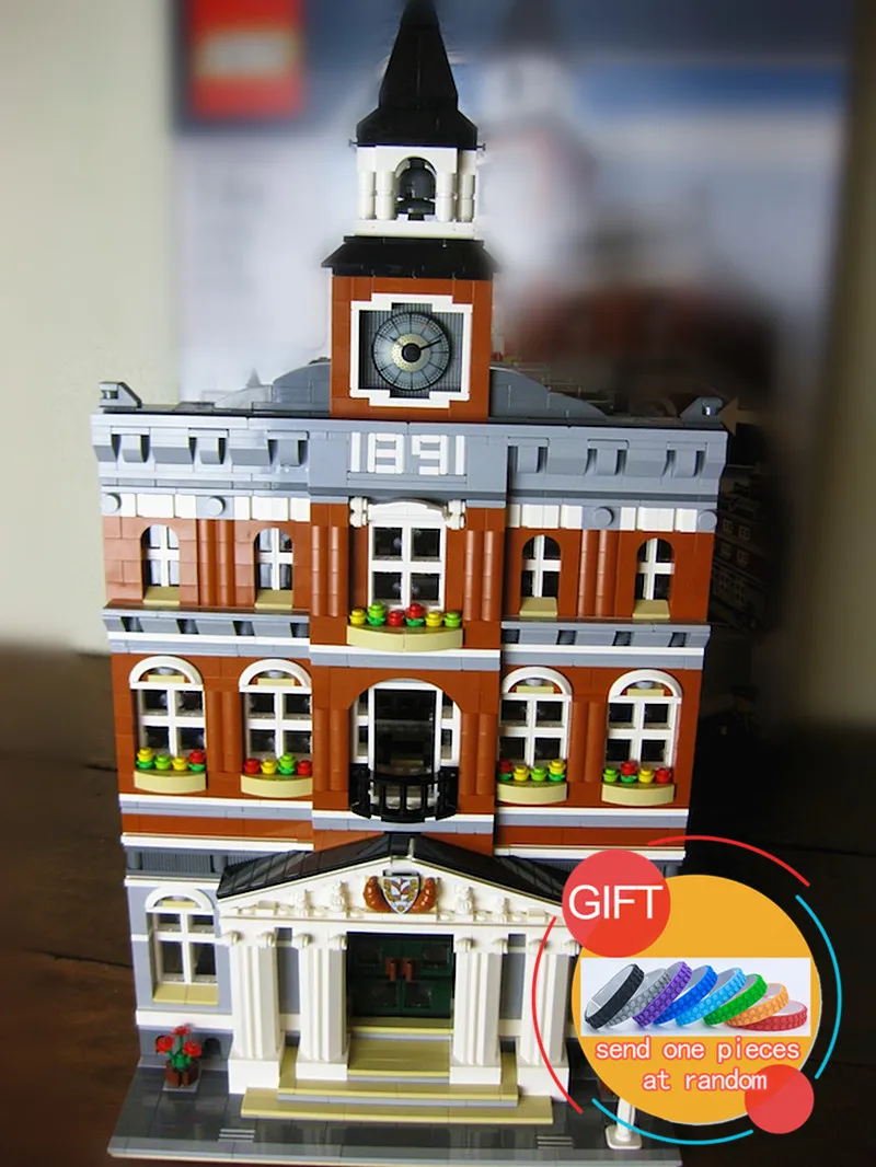 15003 2859Pcs City Town Hall Sets Model Building Kits Set Blocks