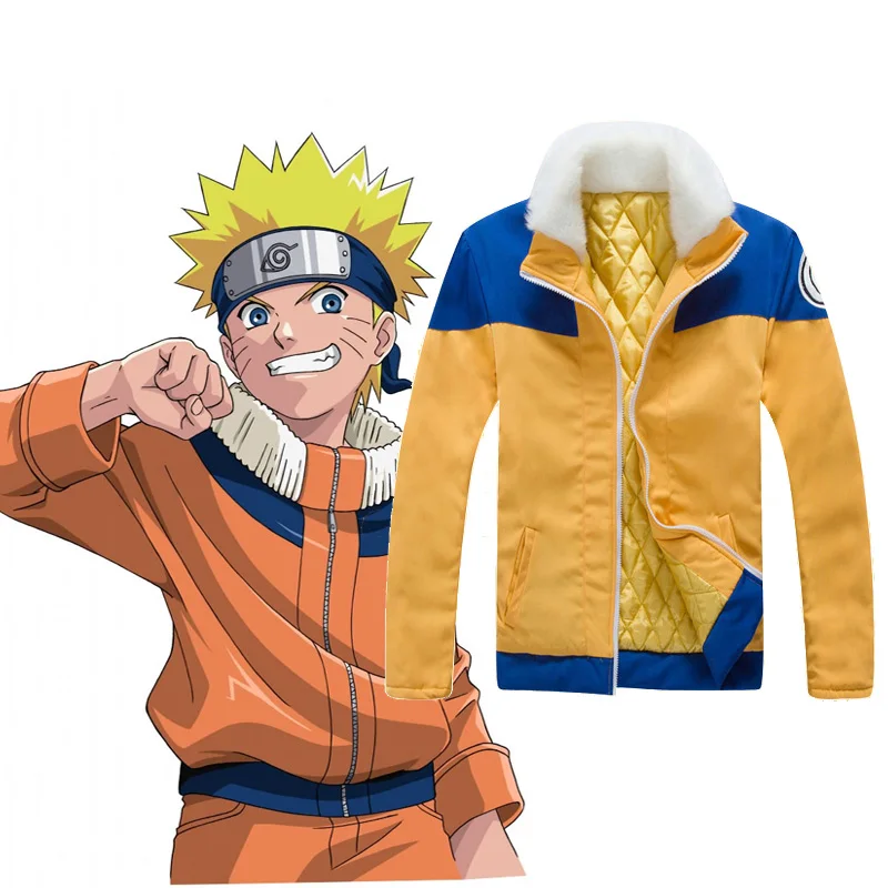 Аниме Наруто Shippuden Толстовка Косплей Узумаки куртка зима хлопок пальто на молнии