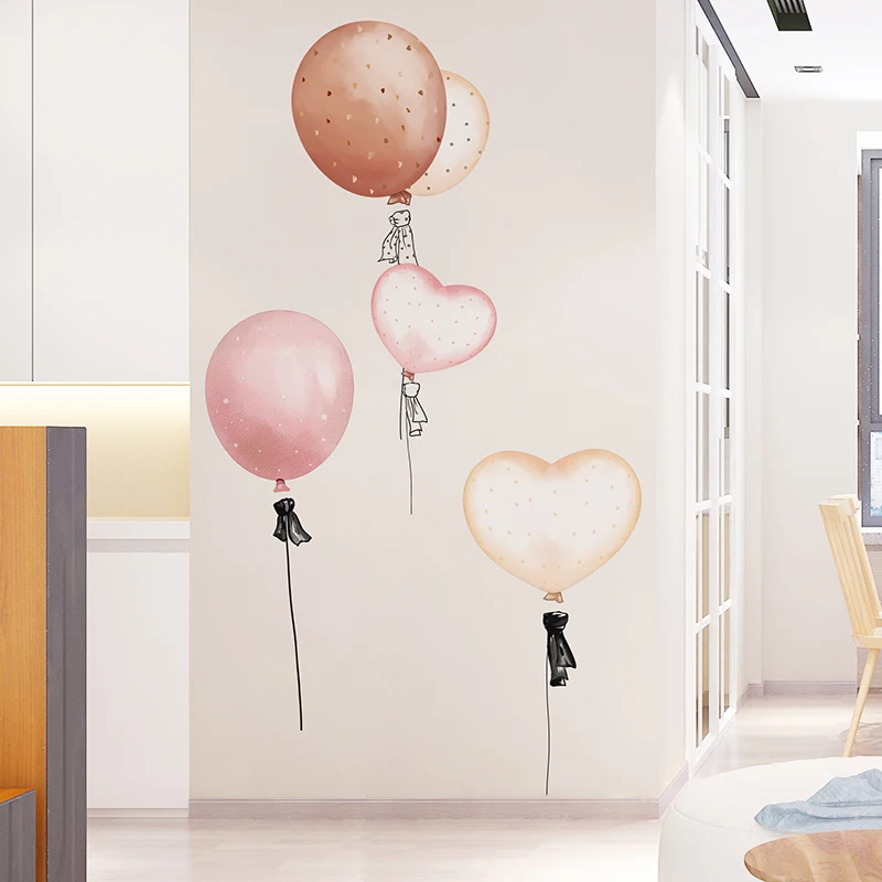 [Shijuekongjian] Красочные воздушные шары наклейки на стену ПВХ DIY мультфильм наклейки на стены для детской комнаты детская спальня магазин стеклянное украшение