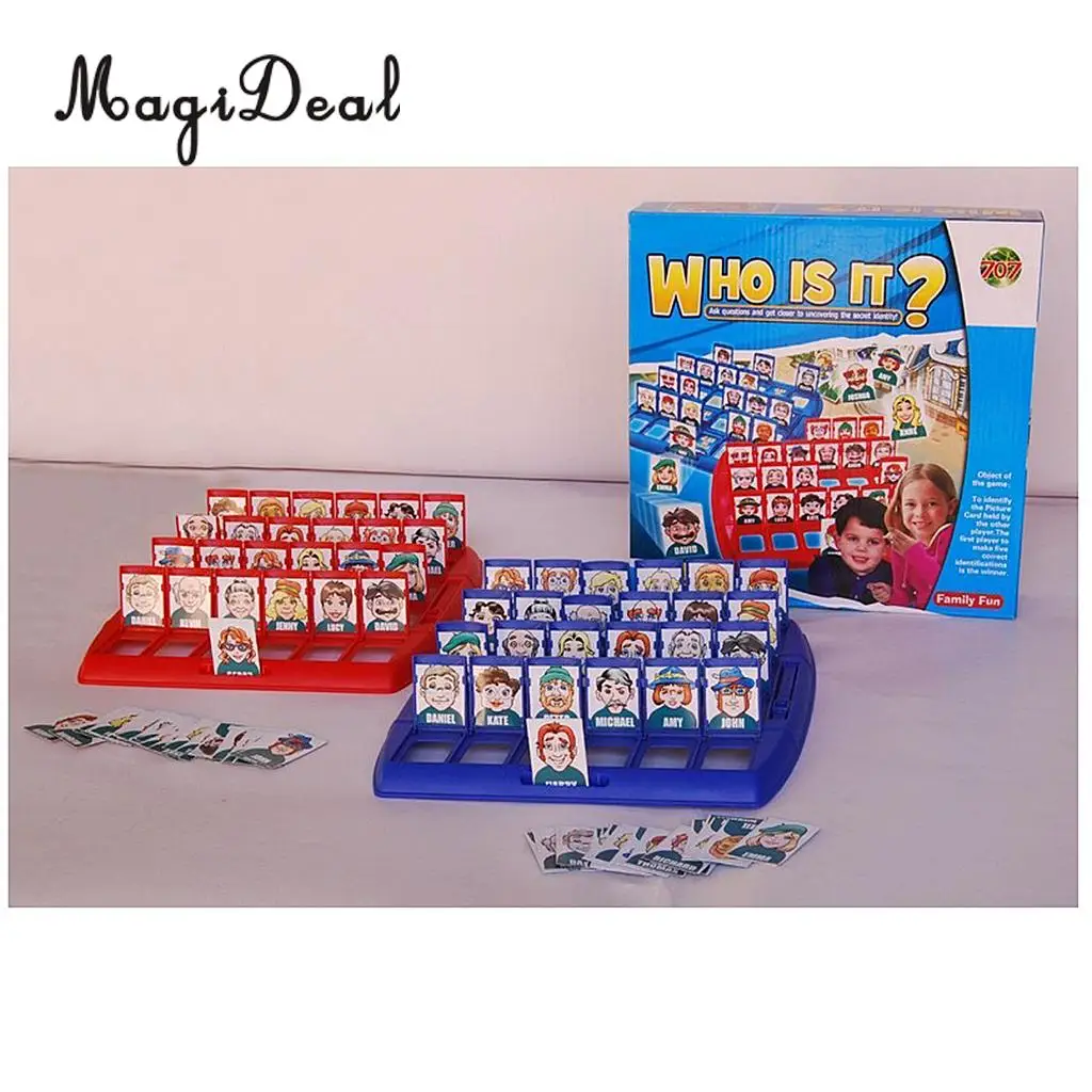 MagiDeal Multicolor Plastic Folding Board Game Toy Who Is It Guessing Game Parent-Child Educational Toy Gifts Sets Observation