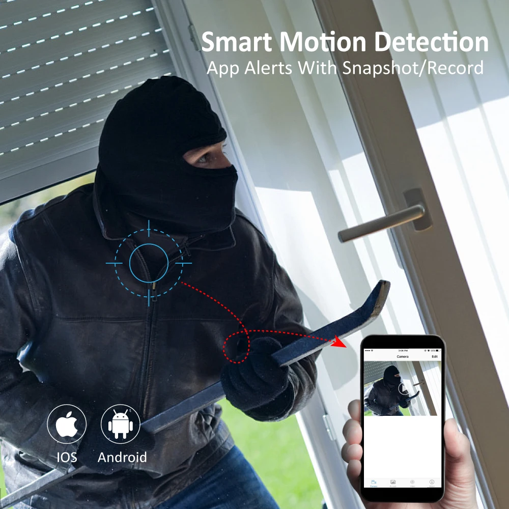 Jennov 4CH H.265 5MP Outdoor Video Surveillance Wireless IP Camera Security Camera System For Home