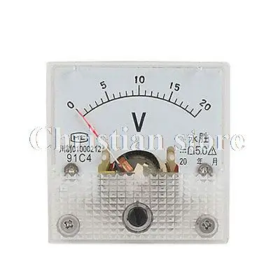

Plastic Square DC 0-20V Analog Panel Meter Voltmeter