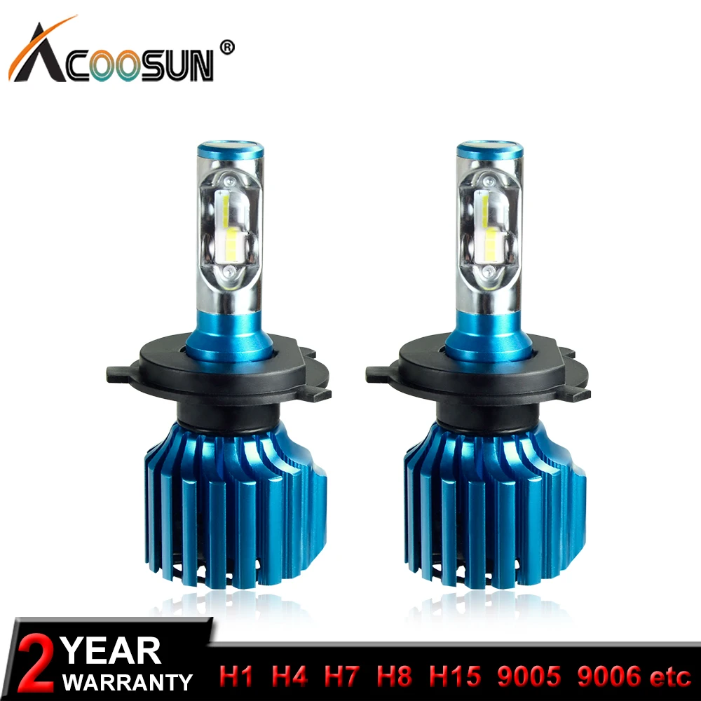 AcooSun 12V 24V H7 светодиодный автомобильный светильник s H4 светодиодный головной светильник лампы все в одном H11 H1 H3 9005 9006 9012 72 Вт 10000LM H15 высокий низкий пучок светильник