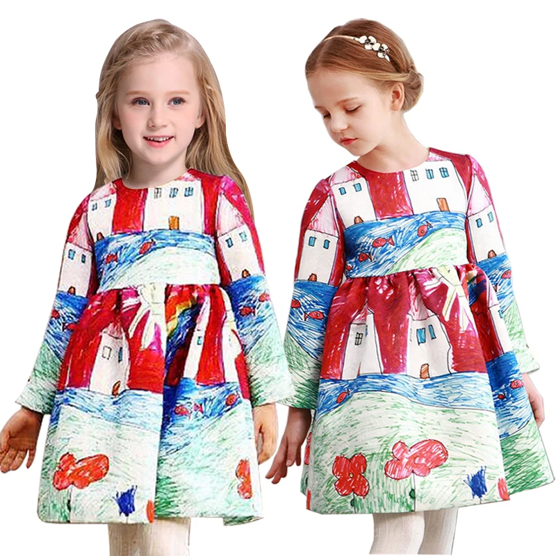 

European design baby girls dress cotton kids clothes princess children dress summer spring toddler girl clothing casual dresses