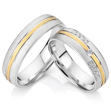 Clásico hecho a mano de encargo occidental titanio his and hers wedding band parejas prometen anillos de compromiso conjuntos para hombres y mujeres