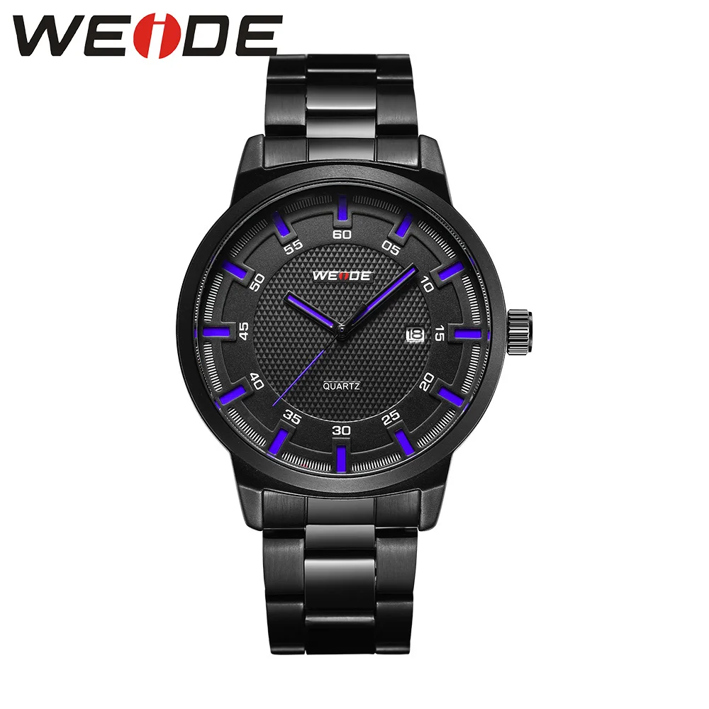 

WEIDE stainless steel strap men luxury brand Clock automatic calendar shockproof sport Quartz wrist watch fashion & casual clock