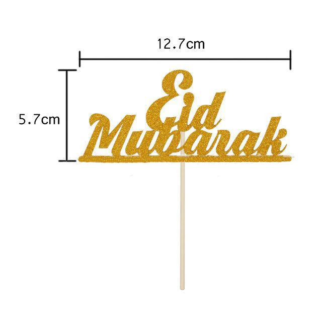 Рамадан торт Топпер Eid Mubarak Золотая блестящая бумага украшения для кексов для Hajj Mubarak Украшения мусульманские Eid выпечки Baby Shower - Цвет: 3