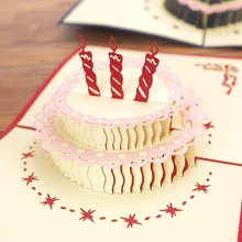 Счастливая открытка на день рождения поздравительные открытки пустая бумага 3D ручной работы всплывающие лазерные вырезы винтажные приглашения на заказ с конвертом