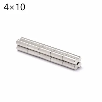 

100pcs Small Disc Cylinder Neodymium Magnets 4mm x 10mm Round Rare Earth Neo N50 4*10mm 4mm*10mm