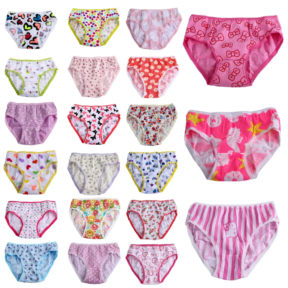 6Pcs/Lot Sweet Cotton Panties Girls Briefs Baby Girl Children Underwear ...