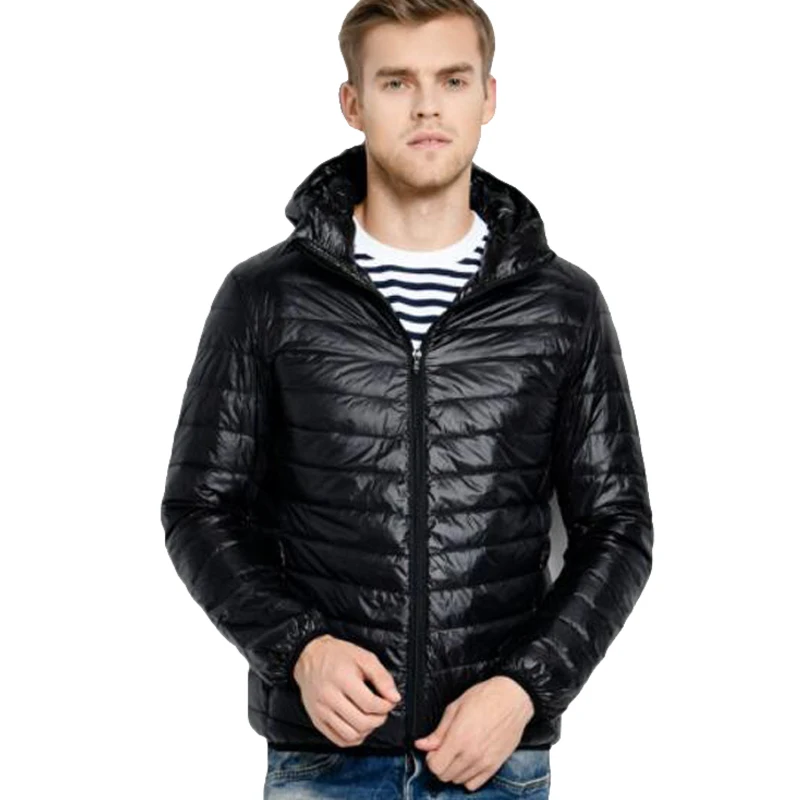 

Men Hooded ultraLight White Duck Down Jacket Men Warm Jacket Line Portable Package Men Pack Jacket doudoune homme