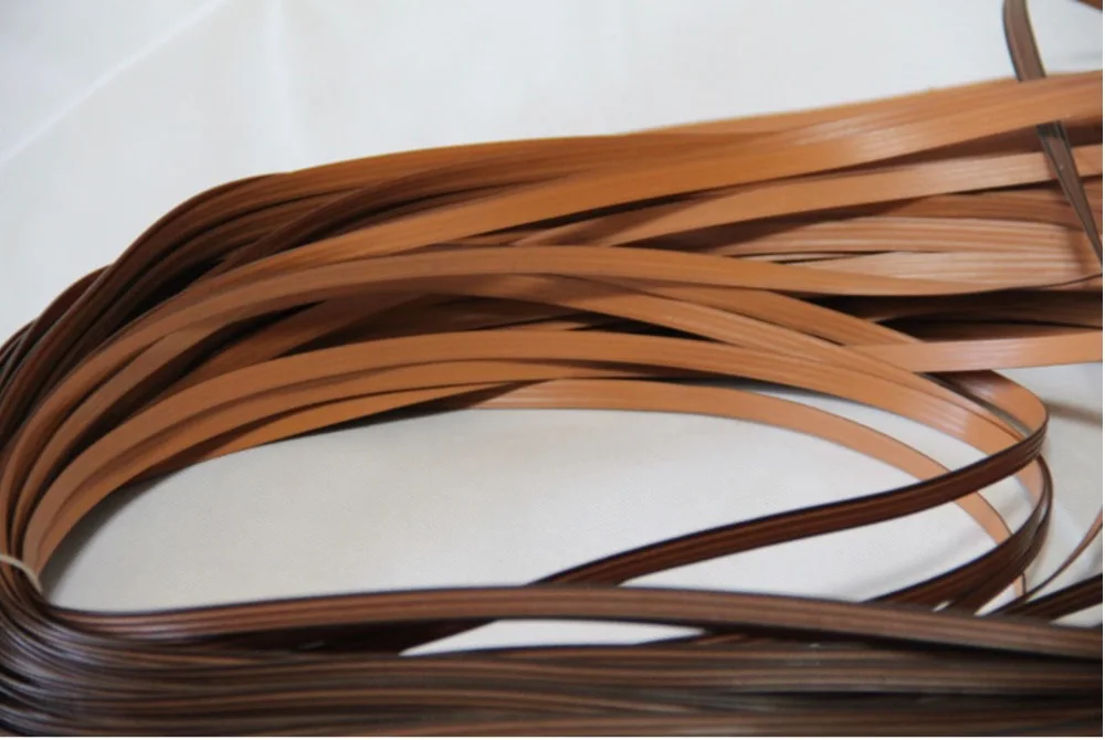 65Meters/lot(500g)  Width:8mm Thickness:1.3mm Simulation Rattan Coffee Color PE Plastic Flat  Chair Tea Knitted Materials