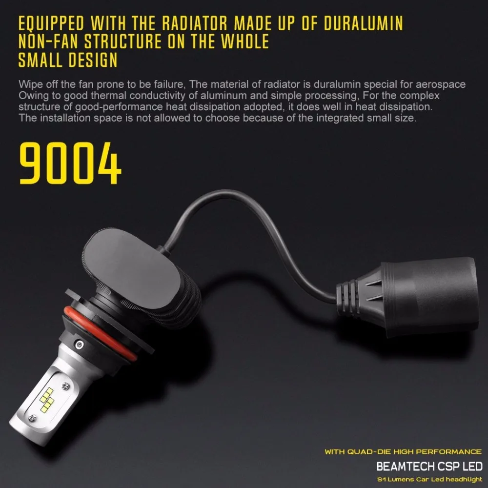 Cena 9004 9007 HB1 HB5 LED żarówki reflektorów samochodu Hi Lo Beam 8000Lm 6500 K 12 V 50 W samochodów LED reflektory żarówki Auto światła przeciwmgielne szef lampy