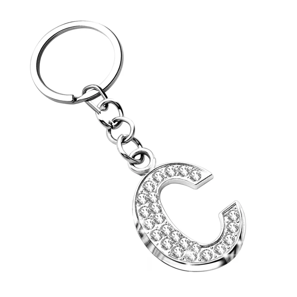

Christmas Gift C Letters Pendant Keychain Key Women Ring Holder Keyring Silver Color Key Chain Rings Women Men Jewelry