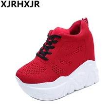 Women High Heels Autumn Fashion Canvas Casual Wedge Shoes Women Height Increasing Platform Shoes Zapatillas Deportivas Mujer cyabmoz women high heels platform shoes wedge genuine leather height increasing lace up low top party ladies shoes zapatos mujer