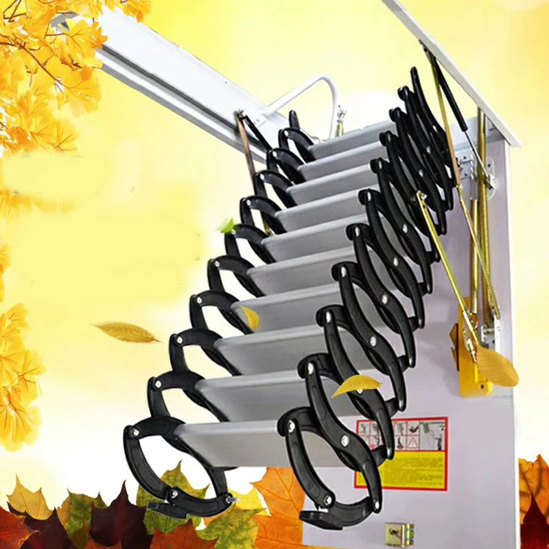 Сверхпрочная стальная металлическая чердак "настенная" Лестница чердачная складная лестница дизайн чердак "настенная" лестница лестницы углеродистая сталь черная
