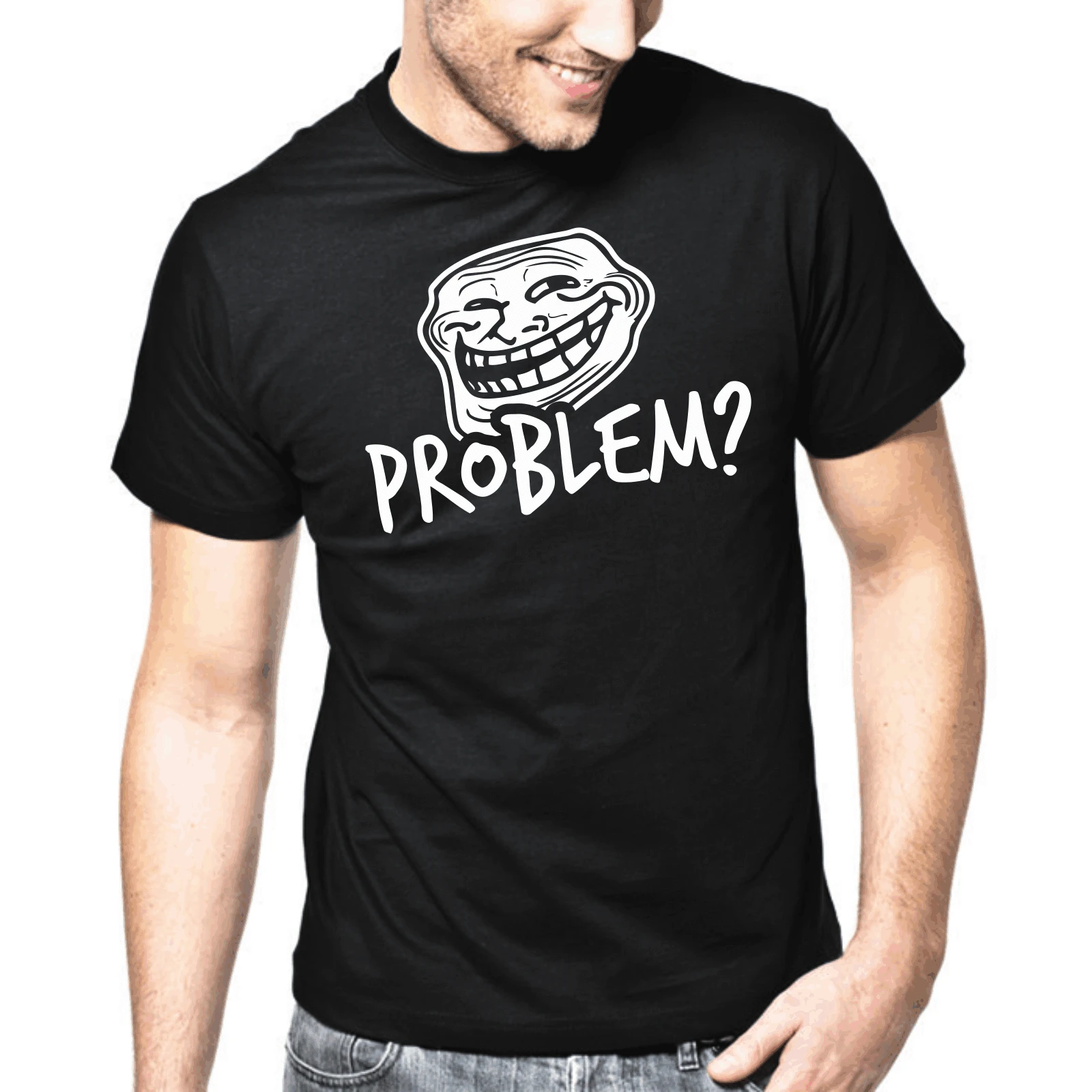 Проблема? | Coolface Trollface Тролль Kult Geek Весело Умников S-3XL Футболка мужская короткий