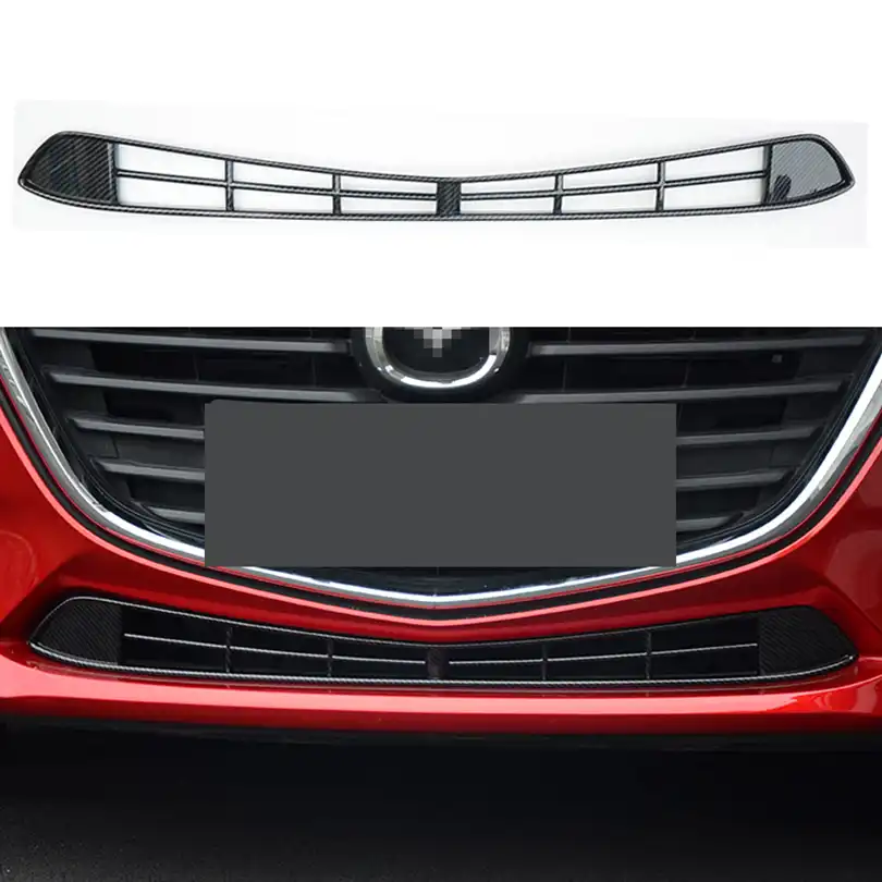 Sport Racing Front Bumper Lower Grille Mesh Grill Insert Cover Trim Garnish for Mazda 3 AXELA