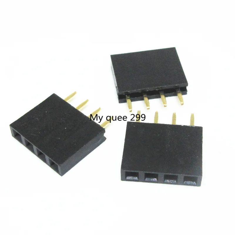 

Free shiiping 20pcs 4P 2.54mm Female Header Single Row Straight Pin Socket 1*4pin Strip Pitch Connector 2.54-1X4P