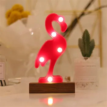

LED Table Night Light Marquee Unicorn Star Heart Flamingo Pineapple Christmas Coconut Tree Home Party Decoration 3D Desk Lamp