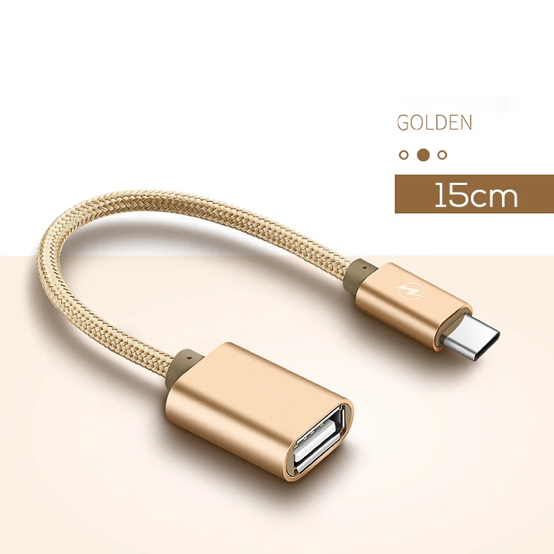 Type-C гнездовой разъем для Micro USB 2,0 Мужской OTG конвертер адаптер данных для Xiaomi 4C LeTV 1s для huawei Android U диск адаптер - Цвет: Золотой