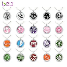 Смешанный стиль простой сплав ювелирные диффузоры для ароматерапии 30 мм подвеска для эфирного масла с цепочкой из нержавеющей стали AL106-280